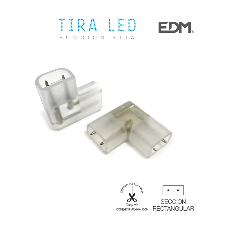 EDM EDP 31928 Conector Empalme 90 Grados para Tira