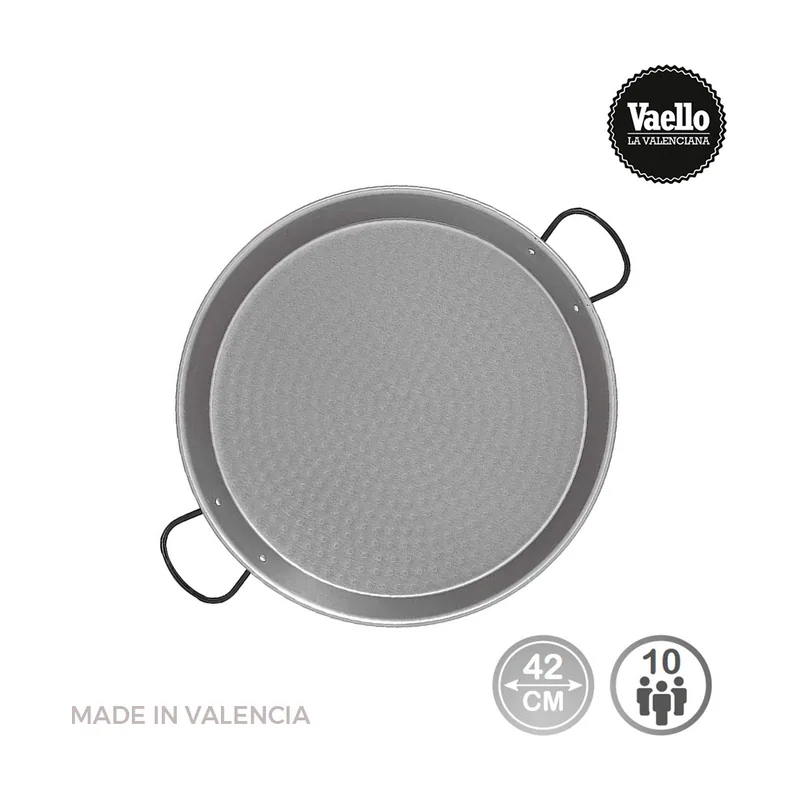 Vaello La Valenciana Paellera de Acero Pulido