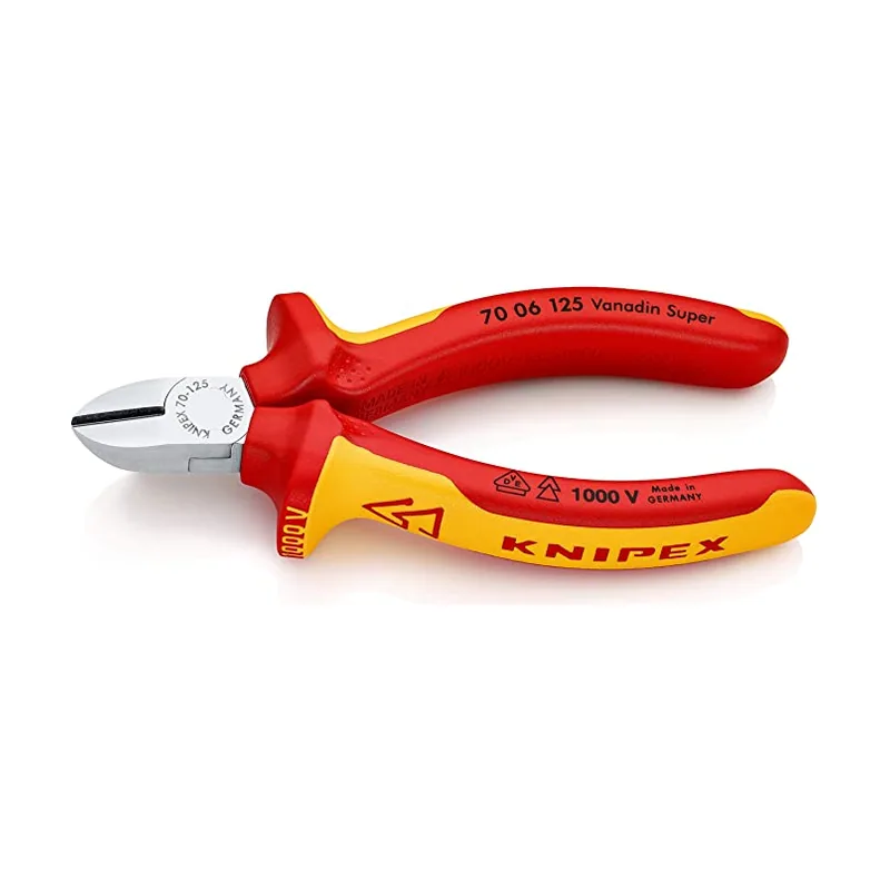 Knipex Alicate de corte diagonal cromado aislados con fundas multicomponentes