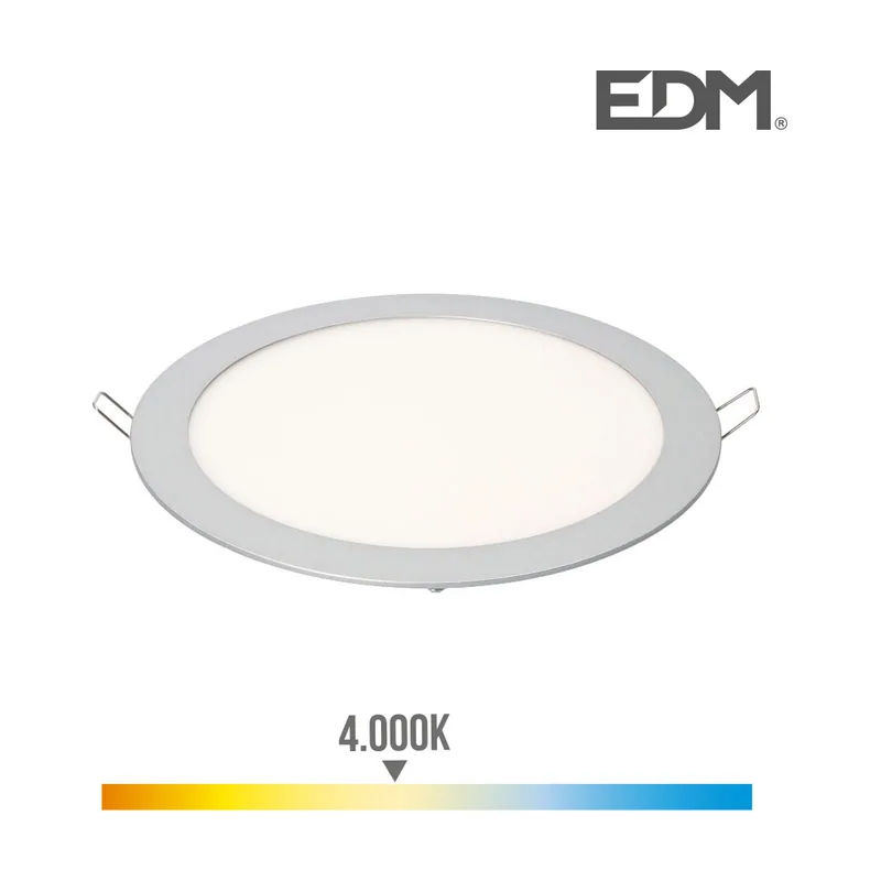 EDM Lumeco Downlight Empotrable Led Marco Cromado 20W
