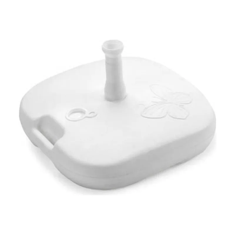 Ipae vidaXL Base de Sombrilla Rellenable Arena/Agua Patio Soporte de Paraguas al Aire Decoración Fundido Parasol Exterior Terraza Plástico Blanco 16 L