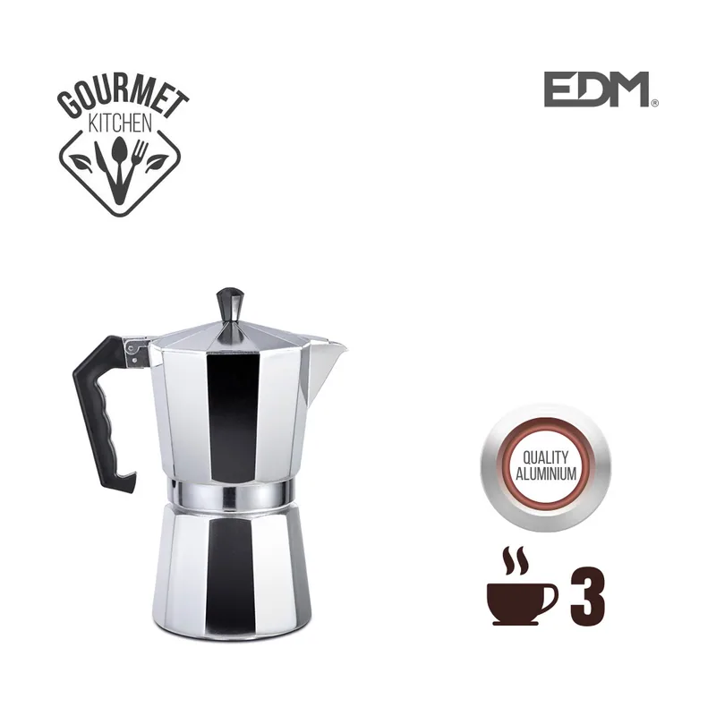 Gourmet EDM Cafetera Aluminio 3 Tazas