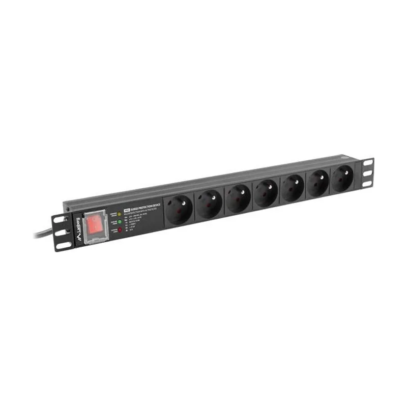 Lanberg PDU-PRO-07E-0200-BK de distribución de energía PDU 6 salidas AC 1U