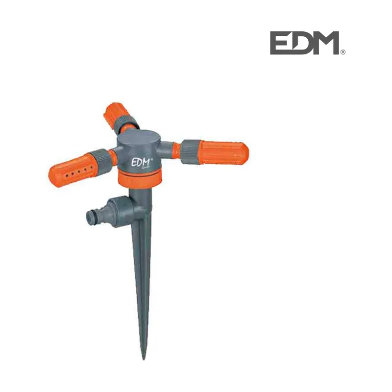 EDM Aspersor Giratorio de Tres Brazos con estaca Blister