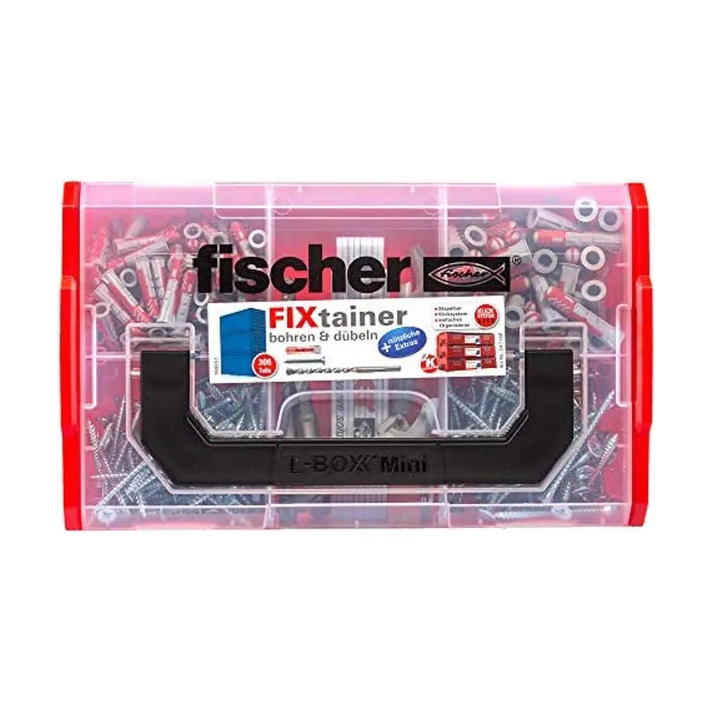 Fischer FIXtainer 306 150 pieza s Juego de enchufes de pared y tornillos