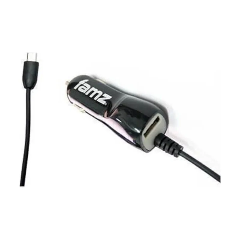 Famz Cargador de coche micro-usb negro de 1200 mah