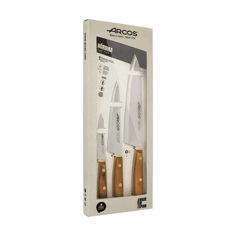 Arcos Set de Cuchillos de cocina serie Nórdika de 3 piezas