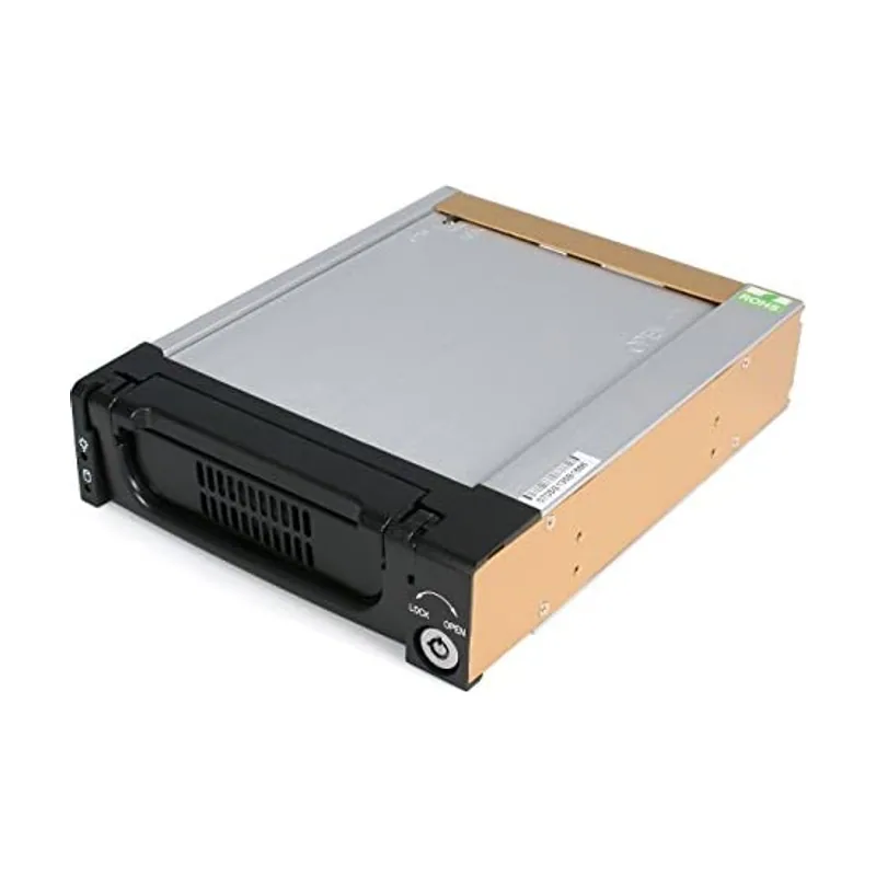 Startech StarTech.com Rack de Aluminio de Servicio Pesado para Disco Duro HDD SATA de 3,5" Pulgadas con Bandeja Removible para Bahía de 5,25" DRW150SATBK