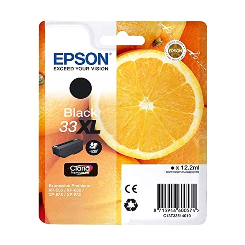 Epson Oranges Singlepack Black 33XL Claria Premium Ink