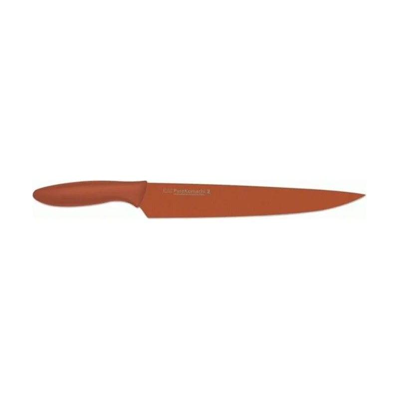 4 Cuchillo Kai Jamonero Pure komachi 2 con hoja de 23 cm con Mango ergonómico en polipropileno naranja 22102