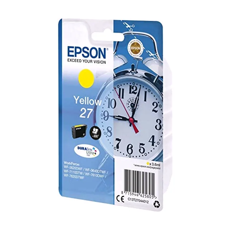 Epson Alarm clock Singlepack Yellow 27 DURABrite Ultra Ink
