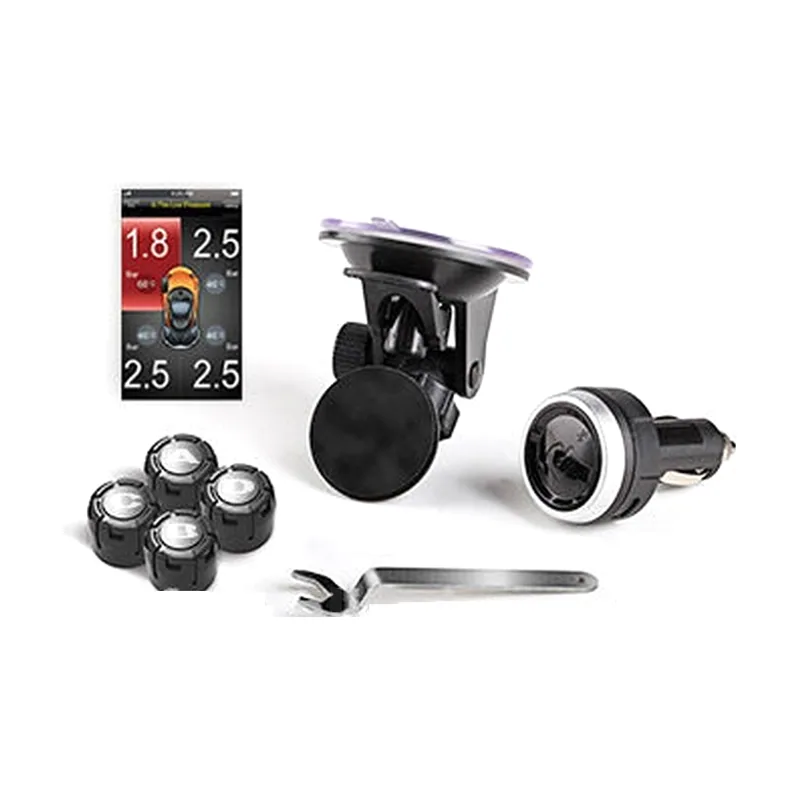 SPY Sensores de presión de neumáticos TPMS para controlar mediante un con 4 sensores externos. Aplicación compatible solamente