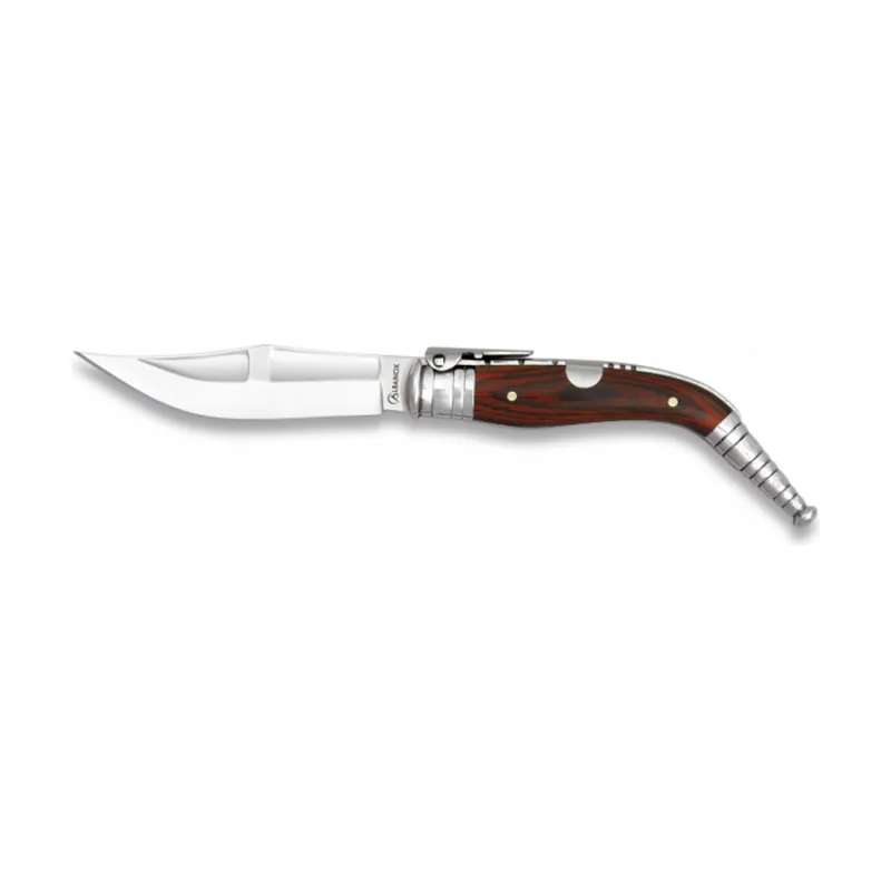 Martinez Albainox Navaja Bandolera Nº 1 Madera de Mango Stamina Roja y Hoja de Acero Inox de 10 cm Sistema Carraca y caja regalo 04015