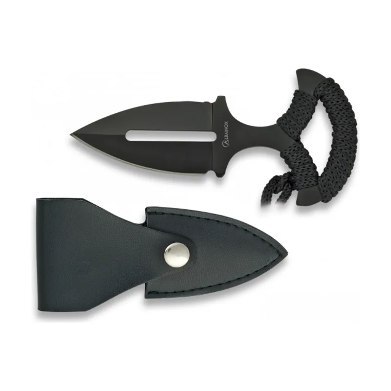 Martinez Albainox Cuchillo Deportivo con Mango de Nylon y Hoja de Acero Inox de 6.2 cm Incluye Funda polipiel 31880
