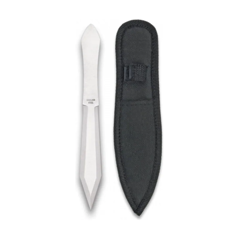 Martinez Albainox Cuchillo Lanzador de un Filo con Hoja de Acero Inox de 13 cm Incluye Funda de Nylon 31025