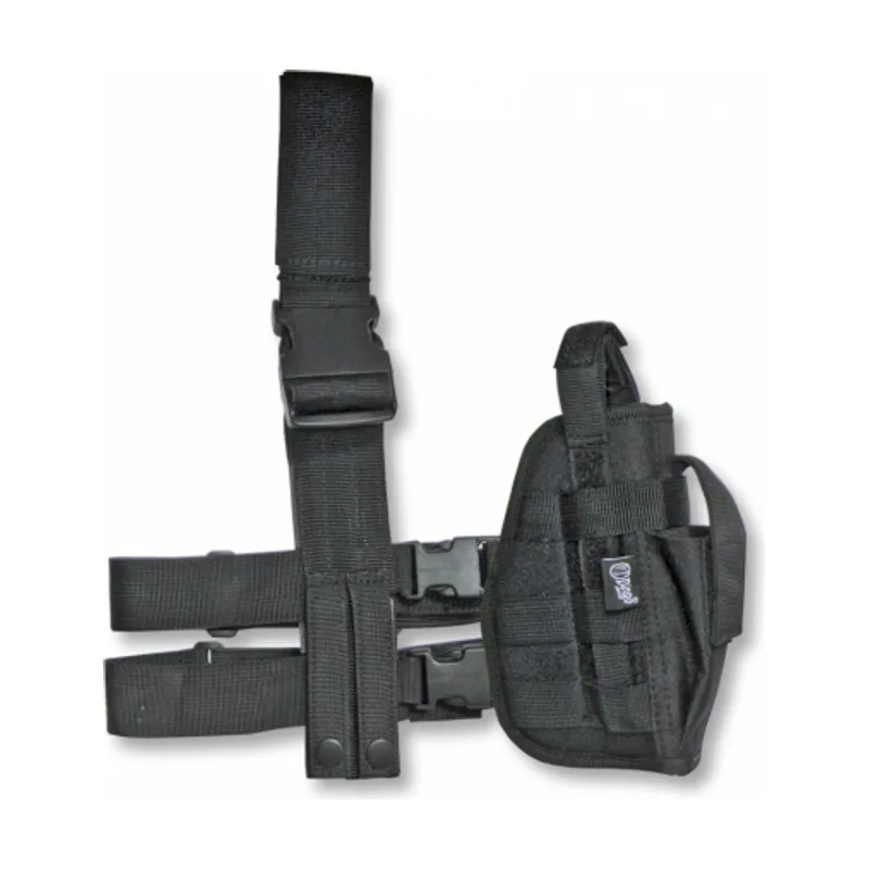 Dingo Funda de Pistola Pernera Táctica de Nylon Acolchado de Negro Para Diestros y Zurdos con Sistema Molle