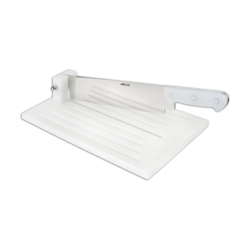 Arcos Cuchillo con Tabla Panera 689900 con hoja de acero inoxidable y mango de plástico de 520 x 270 mm en caja
