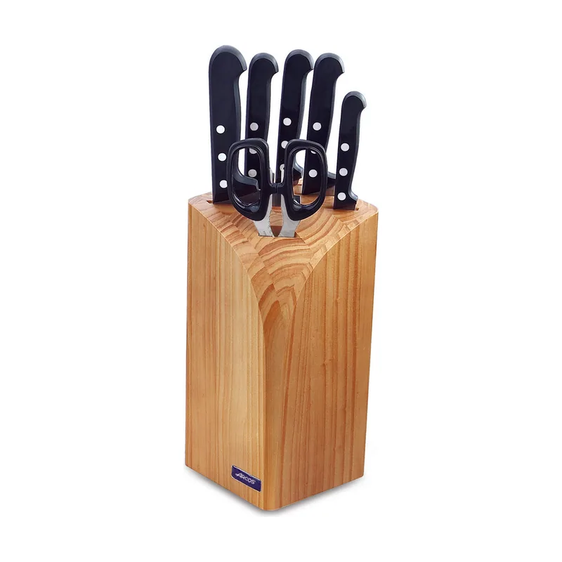 Arcos Taco de 4 cuchillos macheta y tijeras Universal 285100 de acero inoxidable y mango de Polioximetileno juego de 6 piezas y caja de regalo