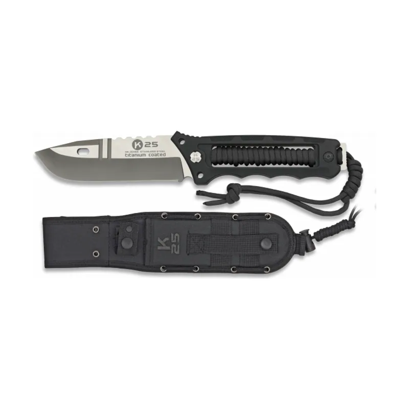 RUI - K25 Cuchillo Táctico K25 con mango SFL Encordado