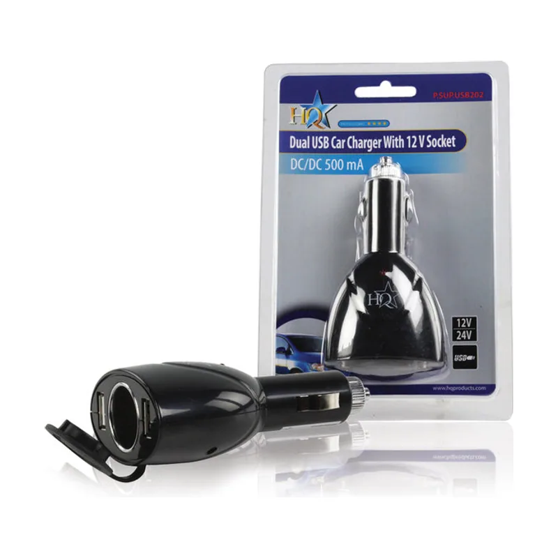 HQ Cargador USB con toma para encendedor de coche de 12V