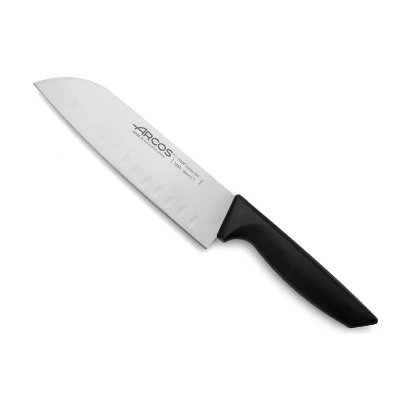 Arcos Cuchillo Santoku Niza 135500 de acero inoxidable Nitrum y mango de polipropileno con hoja de 18 cm en blíster