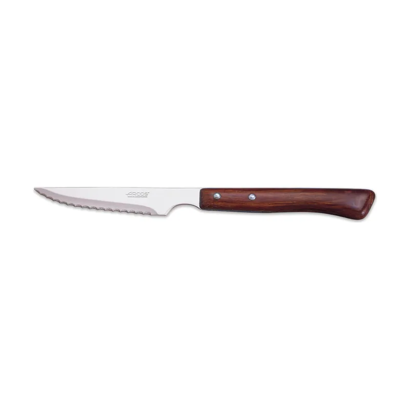 Arcos Cuchillo Chuletero de Mesa 371501 monoblock de una pieza de acero inoxidable de y hoja de 11 cm en display