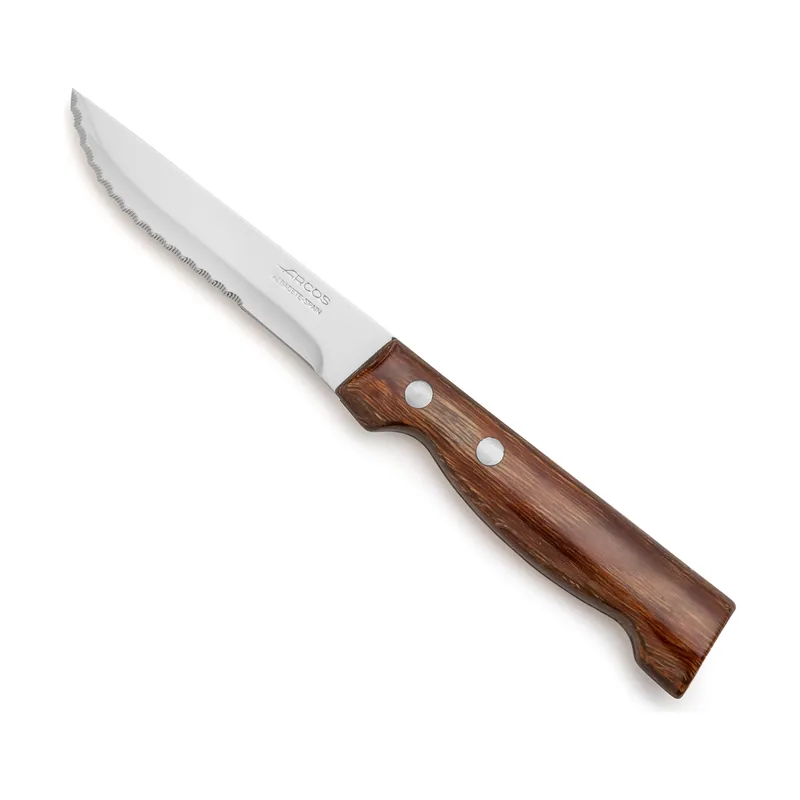 Arcos Cuchillo Chuletero de Mesa 372500 monoblock de una pieza de acero inoxidable de y hoja de 11 cm en caja