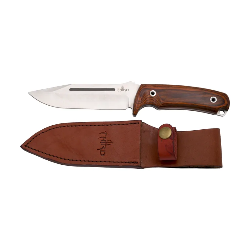 Third Cuchillo de caza H0182W con hoja de acero de 13,2 cm