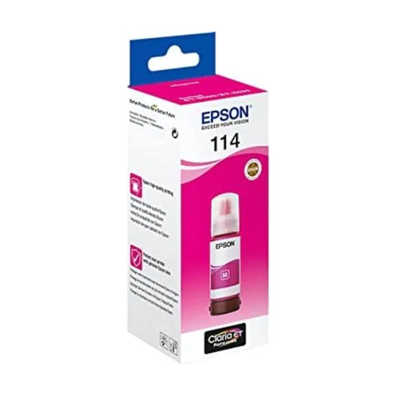 Epson Botellas de Tinta Originales EcoTank de la Serie 114 Magenta