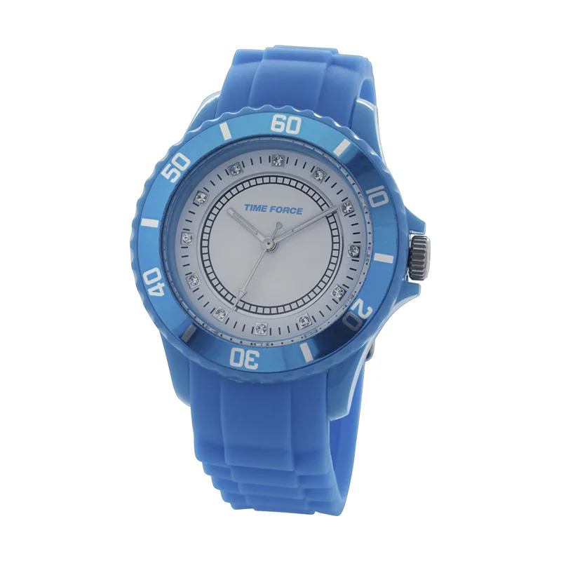 Time Force Reloj Mujer Analogico Cuarzo con Correa de Caucho TF4024L13