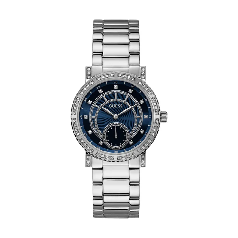 Guess Reloj Analógico para Mujer de Cuarzo con Correa en Acero Inoxidable W1006L1