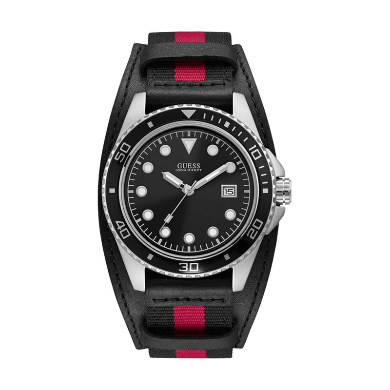 Guess Reloj Analógico para Hombre de Cuarzo con Correa en Nailon W1051G1