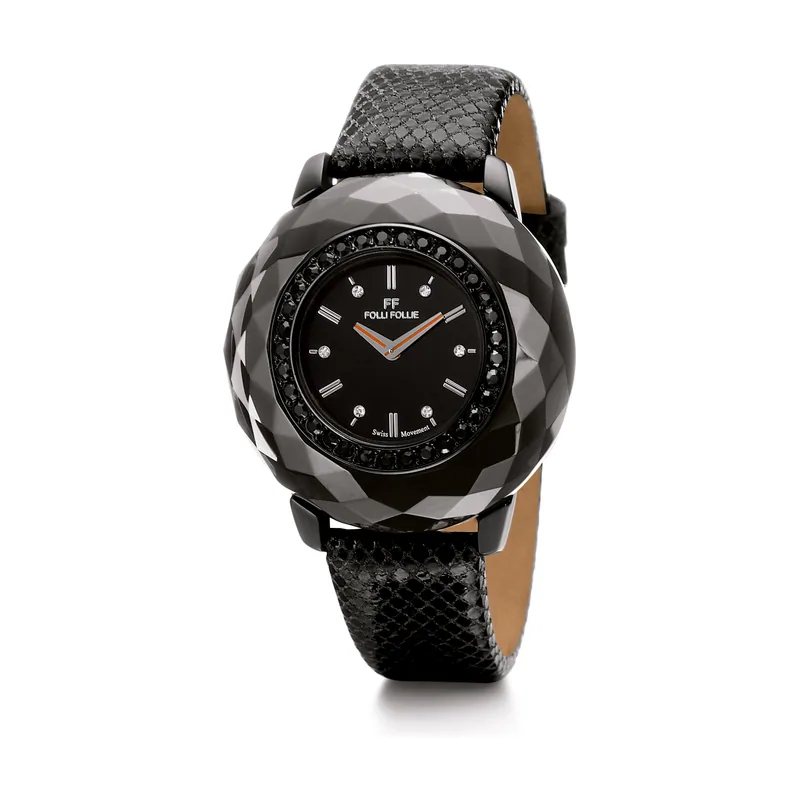 Folli follie Reloj Mujer Analogico Cuarzo con Correa de Cuero WF0E046SSK
