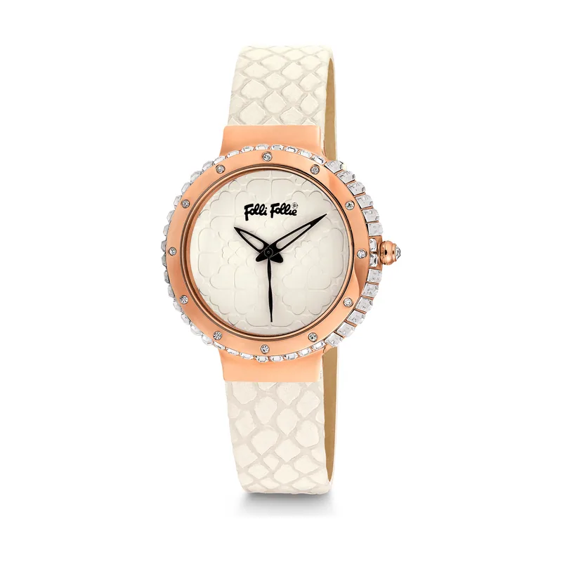 Folli follie Reloj Mujer Analogico Cuarzo con Correa de Cuero WF13B012SPI