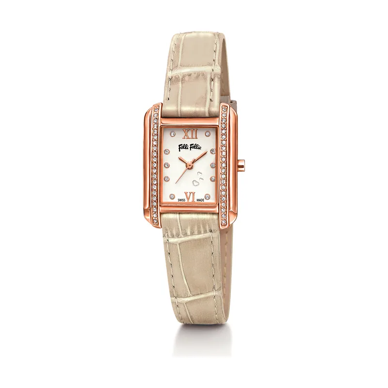Folli follie Reloj Mujer Analogico Cuarzo con Correa de Cuero WF14B026SSS