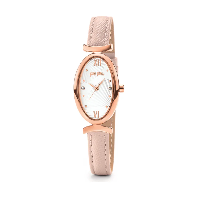 Folli follie Reloj Mujer Analogico Cuarzo con Correa de Cuero WF16R031SSS