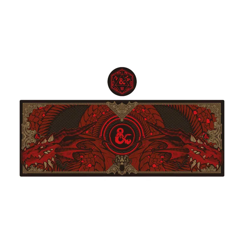 Fanattik Dungeons & Dragons Alfombrilla Escritorio & Set de Posavasos