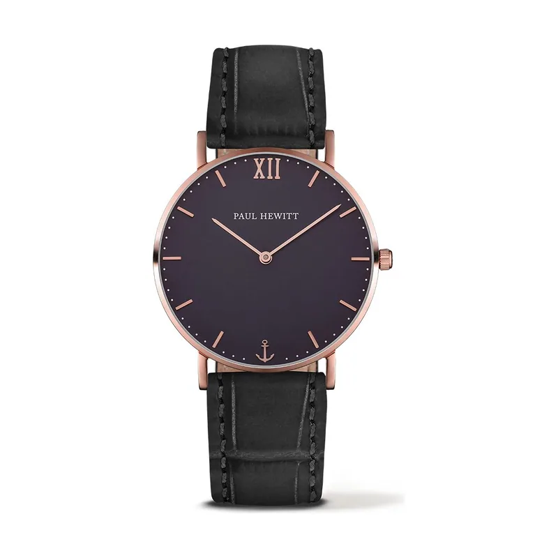 Paul hewitt Reloj Unisex Analogico Cuarzo con Correa de Cuero PH-SA-R-ST-B-15M