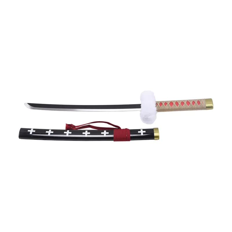 Amont Katana S5055 de Trafalgar Law de One Piece réplica no de 45 cm hoja de acero negra con corte en satinado