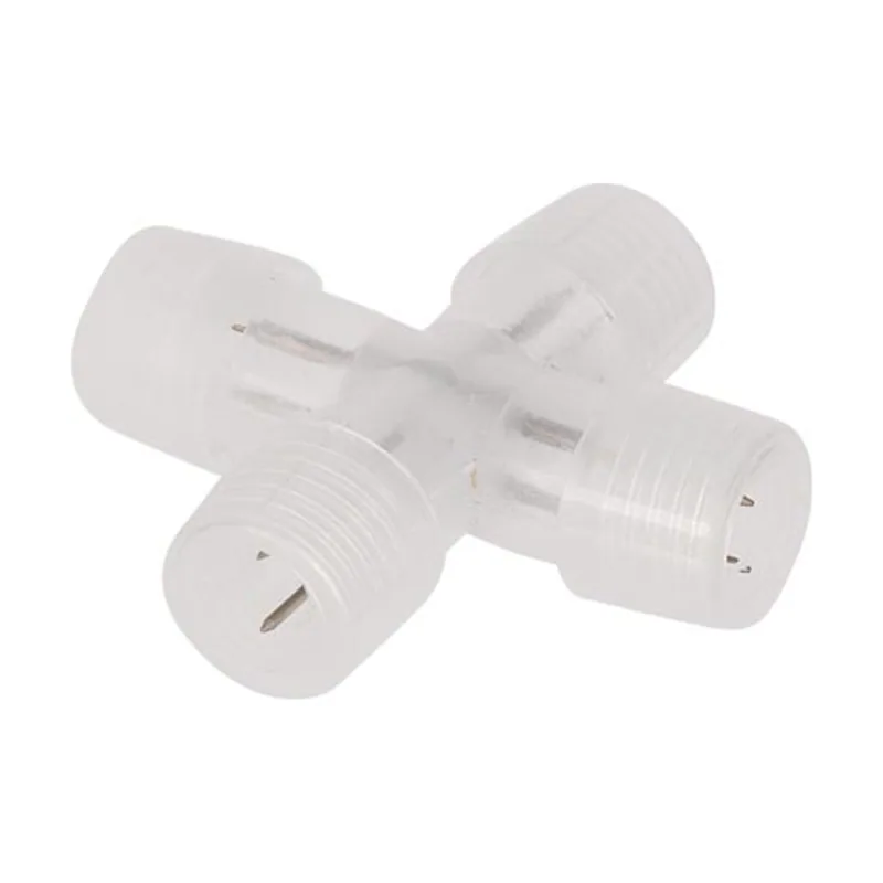 Hq-power Conector en X transparente para manguera luminosa y manguera LED