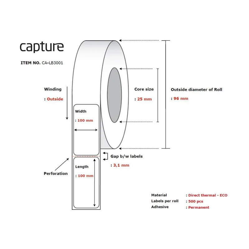 Capture CA-LB3001 etiqueta