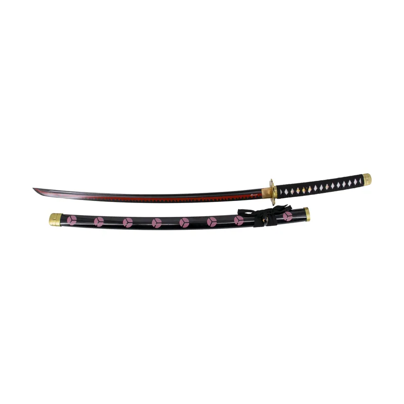 Amont Katana Funcional S5015H Shusui de Zoro de One Piece réplica no de 105 cm hoja de acero al carbono AISI 1045 acabada en negro con dentado en