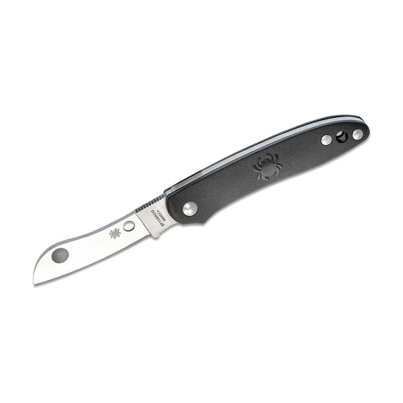 Spyderco STE-C189PBK Cuchillo de Caza Roadie con hoja de acero Böhler N690Co de 5,3 cm filo liso y empuñadura de FRN negro de 7,5 cm