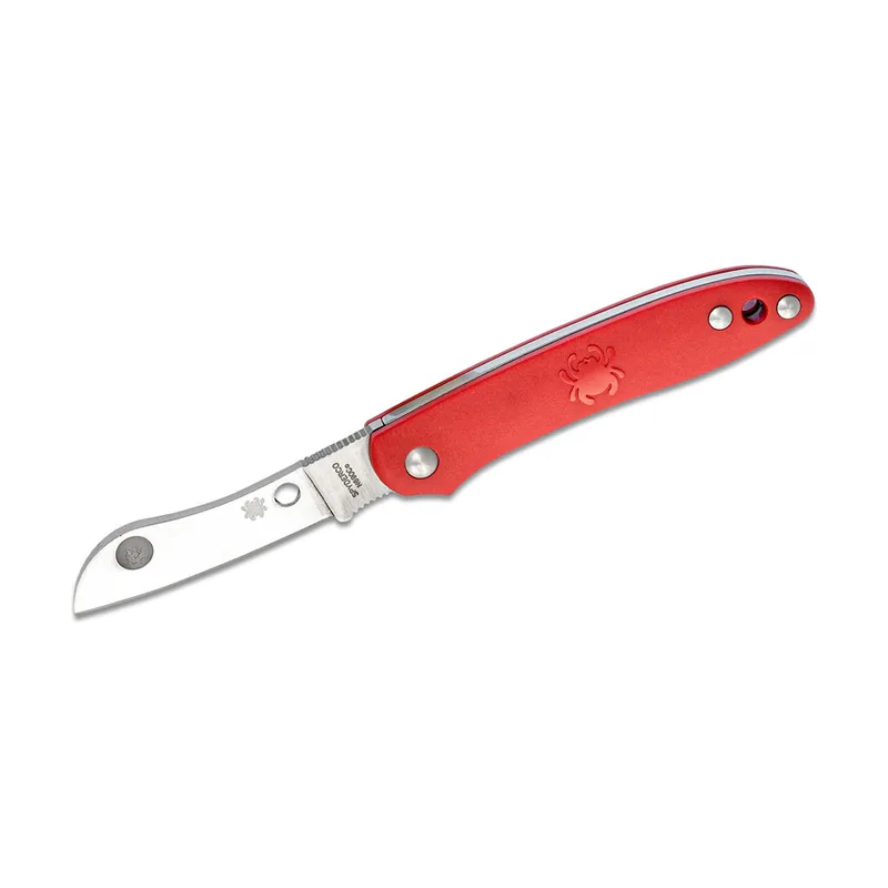 Spyderco STE-C189PRD Cuchillo de Caza Roadie con hoja de acero Böhler N690Co de 5,3 cm filo liso y empuñadura de FRN de rojo de 7,5 cm