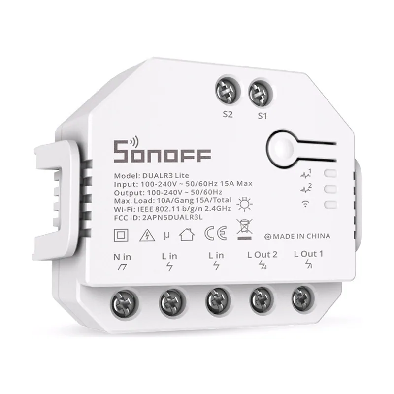 Sonoff Interruptor Doble Wifi Persianas Lite Dual-r3-lite