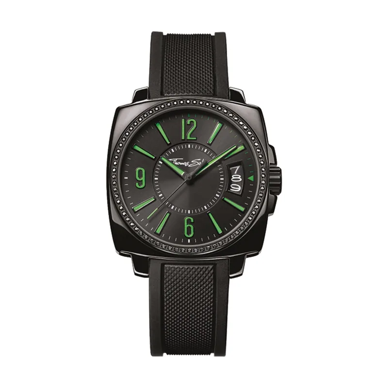 Thomas sabo Reloj Hombre Analogico Cuarzo con Correa de Silicona WA0106-208-203-40,5mm