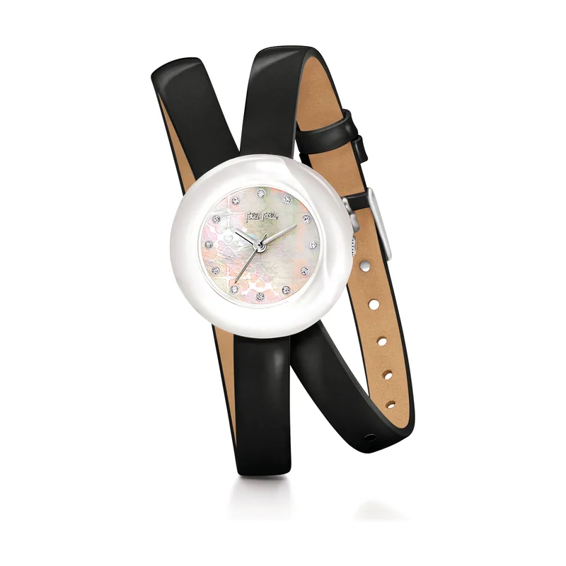 Folli follie Reloj Mujer Analogico Cuarzo con Correa de Cuero WF13F030SSK