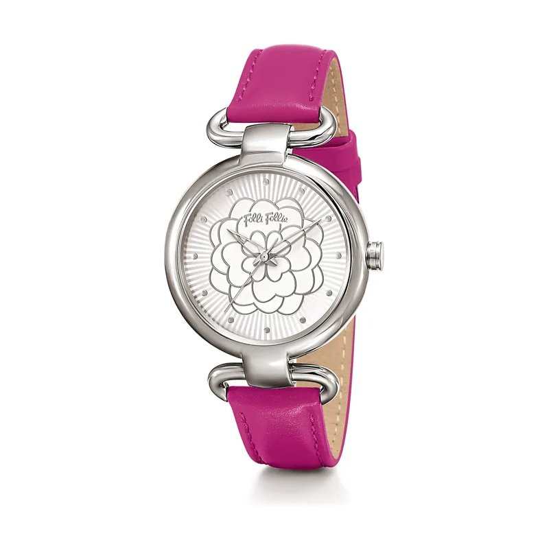 Folli follie Reloj Mujer Analogico Cuarzo con Correa de Cuero WF15T030SPW
