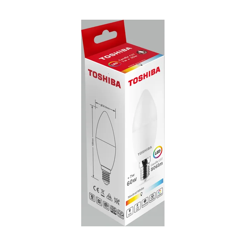 Toshiba Bombilla led c37 e14
