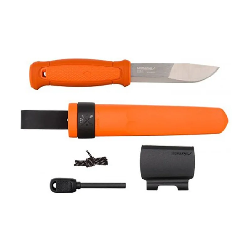 Morakniv STE-13913 Cuchillo de Supervivencia Kansbol con hoja Drop Point de acero inoxidable de 10.9 cm y mango de poliamida de naranja. Incluye kit de supervivencia